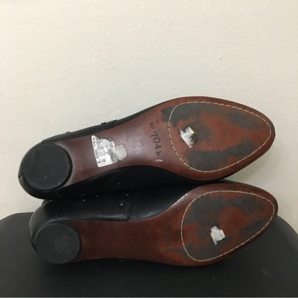 No. 704b Dana Ankle Boots Flat Black Cut-Out/Stud Trim Leather - Picture 10 of 11